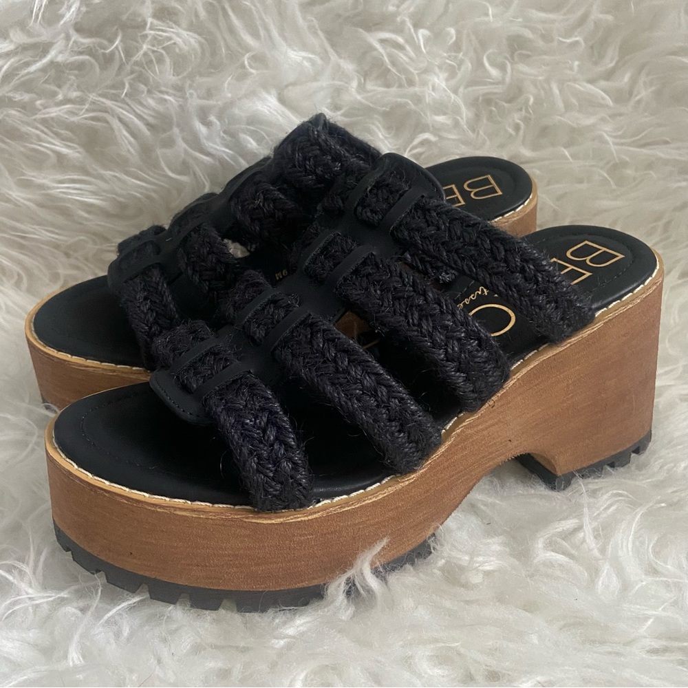 New Matisse Daze Jute Platform Sandals in Black - Picture 3 of 15